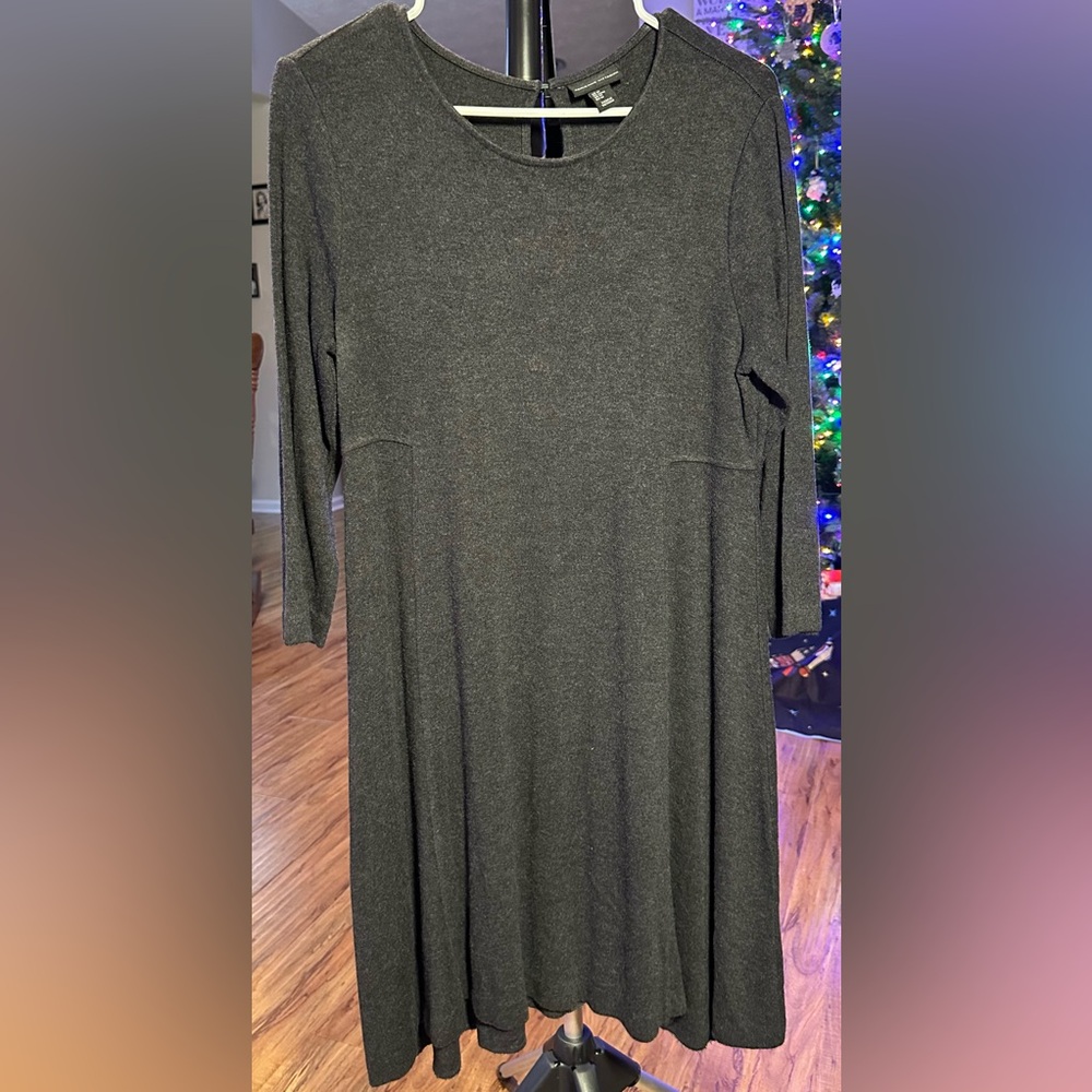 Adrienne Vittadini Dark Gray Long Sleeve Dress